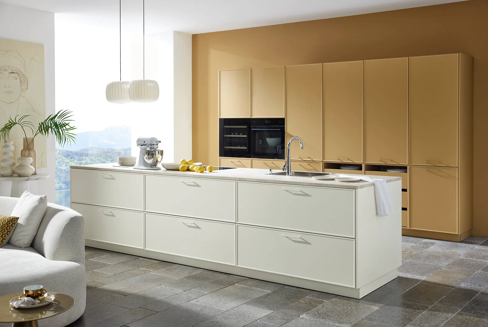 Nolte Evora Lack Caramel / Magnolia — aranżacja kuchni
