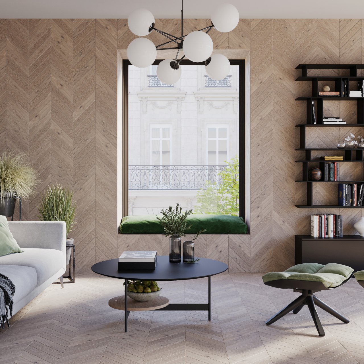 Jawor Parkiet — FertigParkiet Chevron dąb Color Caldo